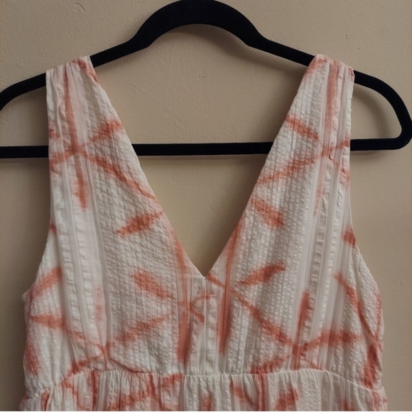 LOFT Star Tie Dye Tiered Double V Swing Dress sz S - Picture 11 of 13